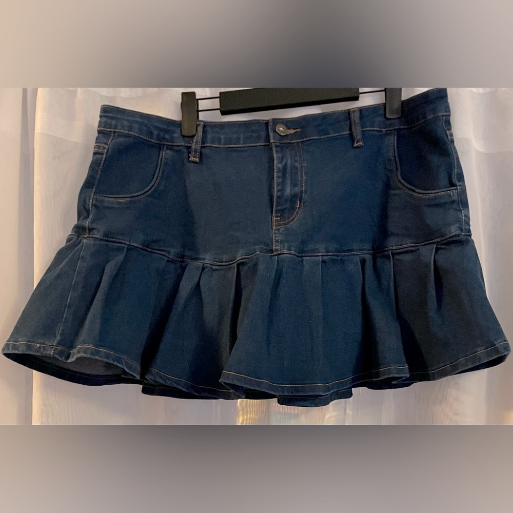 Plus size denim skirt